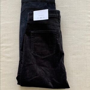 Loft size 30 petite curvy black velvet skinny pant new
